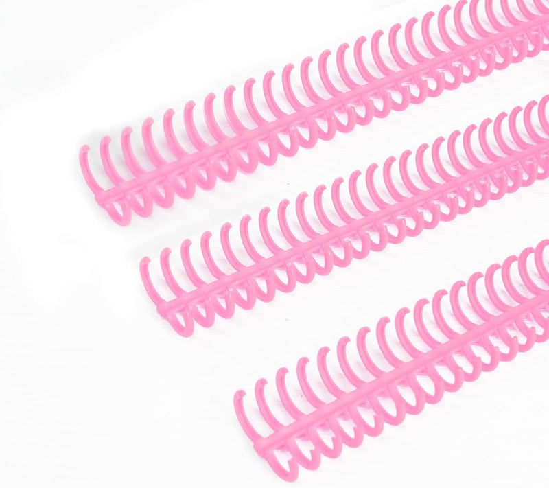 RAYSON PROC1230PK Click Binding Spines, 3:1 Pitch, 1/2" Diameter, 90 Sheets Binding Capacity, Pink, 30/Box - Image 1